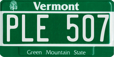 VT license plate PLE507