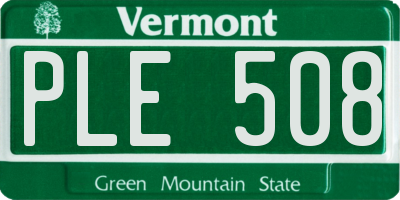VT license plate PLE508