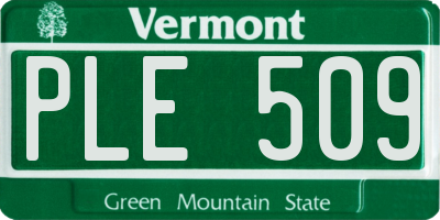 VT license plate PLE509