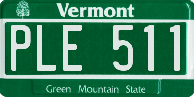 VT license plate PLE511