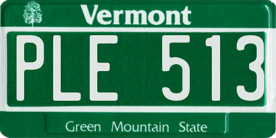 VT license plate PLE513