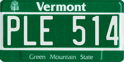 VT license plate PLE514