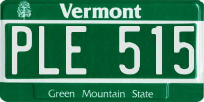VT license plate PLE515