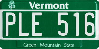 VT license plate PLE516