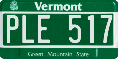 VT license plate PLE517