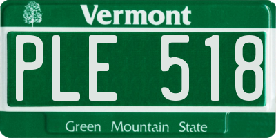 VT license plate PLE518