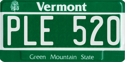 VT license plate PLE520