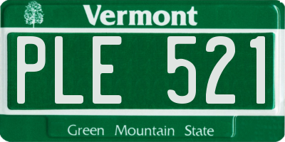 VT license plate PLE521