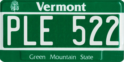 VT license plate PLE522
