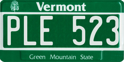VT license plate PLE523
