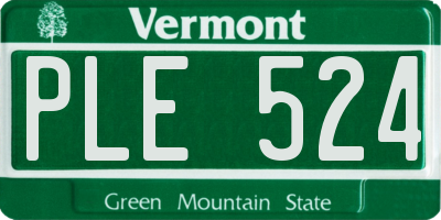 VT license plate PLE524