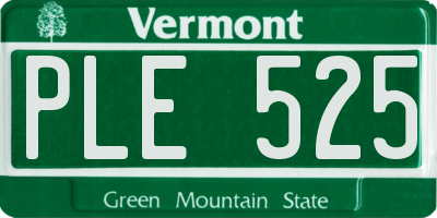 VT license plate PLE525