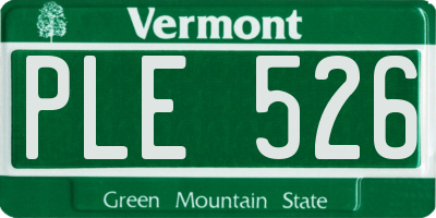 VT license plate PLE526