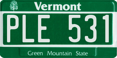 VT license plate PLE531