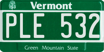 VT license plate PLE532