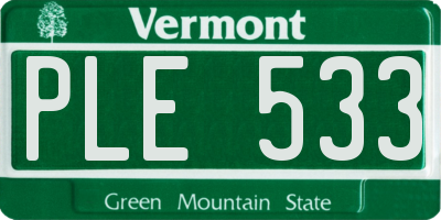 VT license plate PLE533