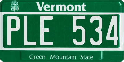 VT license plate PLE534