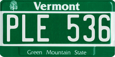 VT license plate PLE536
