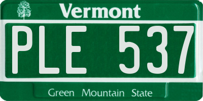 VT license plate PLE537