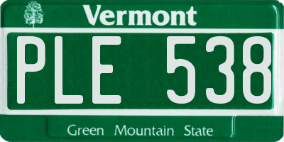 VT license plate PLE538
