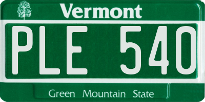 VT license plate PLE540