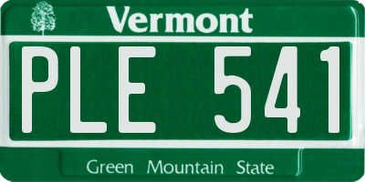 VT license plate PLE541