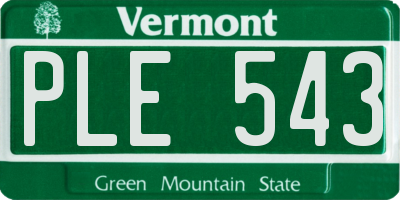 VT license plate PLE543