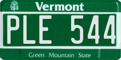 VT license plate PLE544