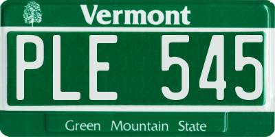 VT license plate PLE545