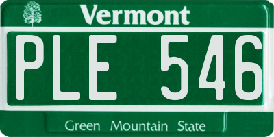 VT license plate PLE546