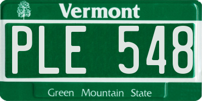 VT license plate PLE548