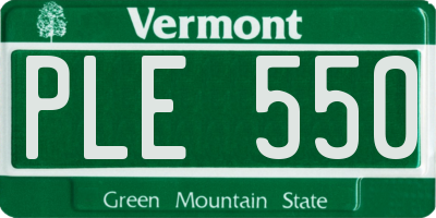 VT license plate PLE550