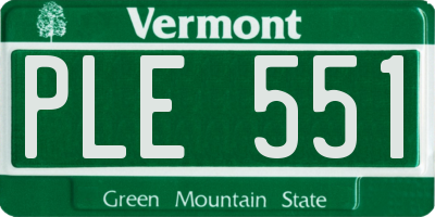 VT license plate PLE551