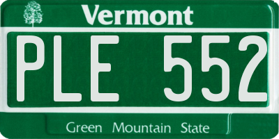 VT license plate PLE552