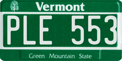 VT license plate PLE553