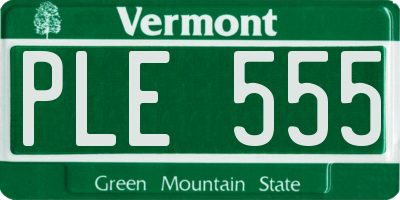 VT license plate PLE555