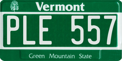VT license plate PLE557