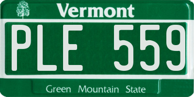 VT license plate PLE559