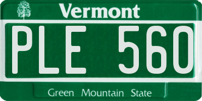 VT license plate PLE560