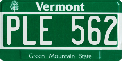 VT license plate PLE562