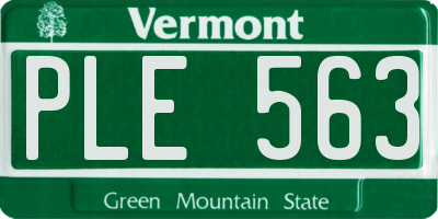 VT license plate PLE563
