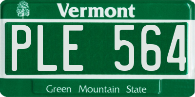 VT license plate PLE564