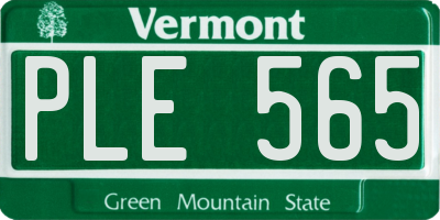 VT license plate PLE565