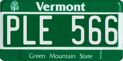 VT license plate PLE566