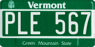 VT license plate PLE567