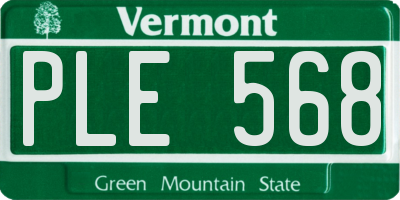 VT license plate PLE568