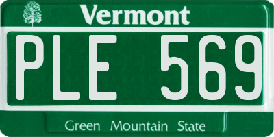 VT license plate PLE569