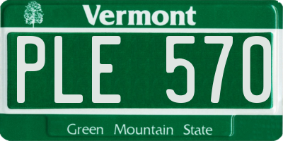 VT license plate PLE570