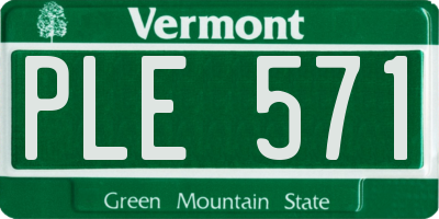 VT license plate PLE571