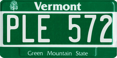 VT license plate PLE572